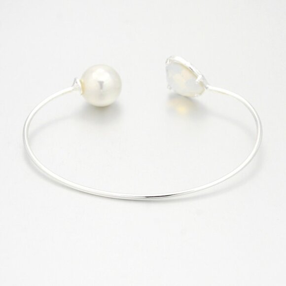 Silver Plated Brass Glass Cuff Bangles, Torque Bangle,  NWOT Mix & Match 2/$10 - Picture 2 of 3